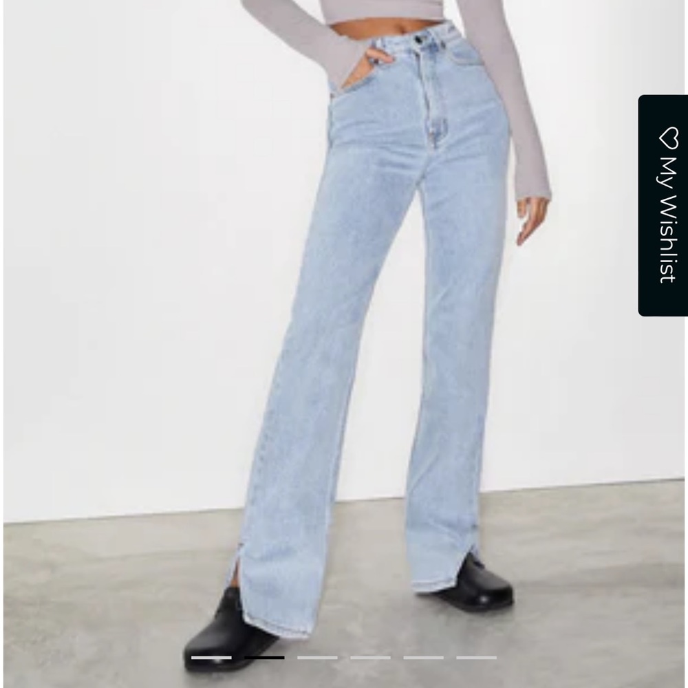 Motel ROCKS Split Bootleg Jeans Light Wash